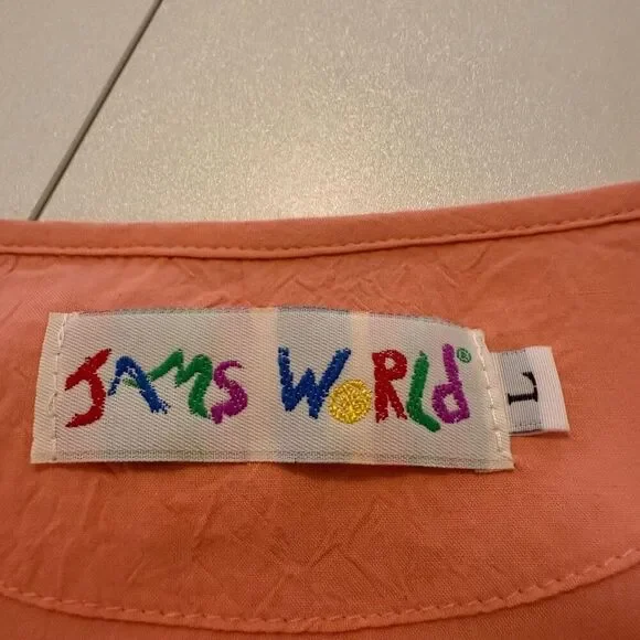 Jam’s World Light Coral Sleeveless Top Sz L Retro - Picture 8 of 10